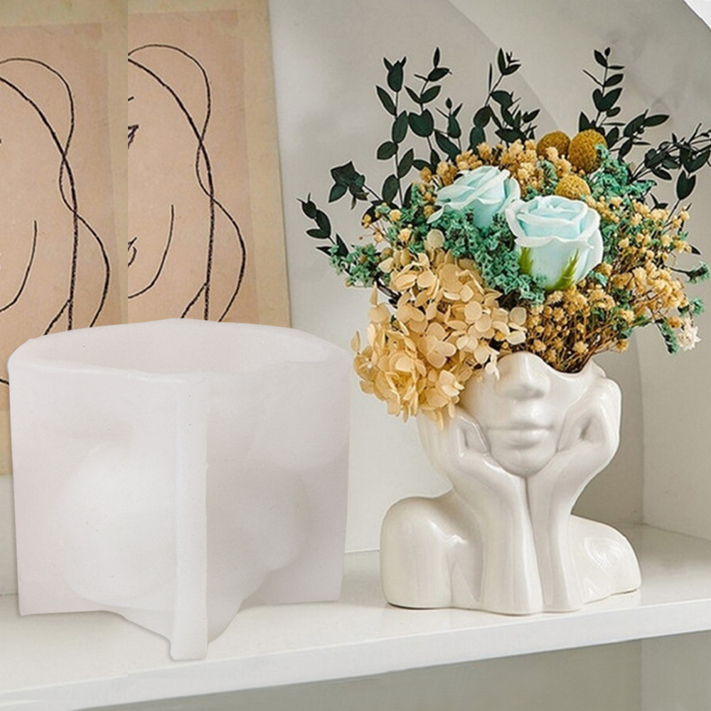 Abstract Face Planter Pot Sili - Echeveria Succulent recension och pris