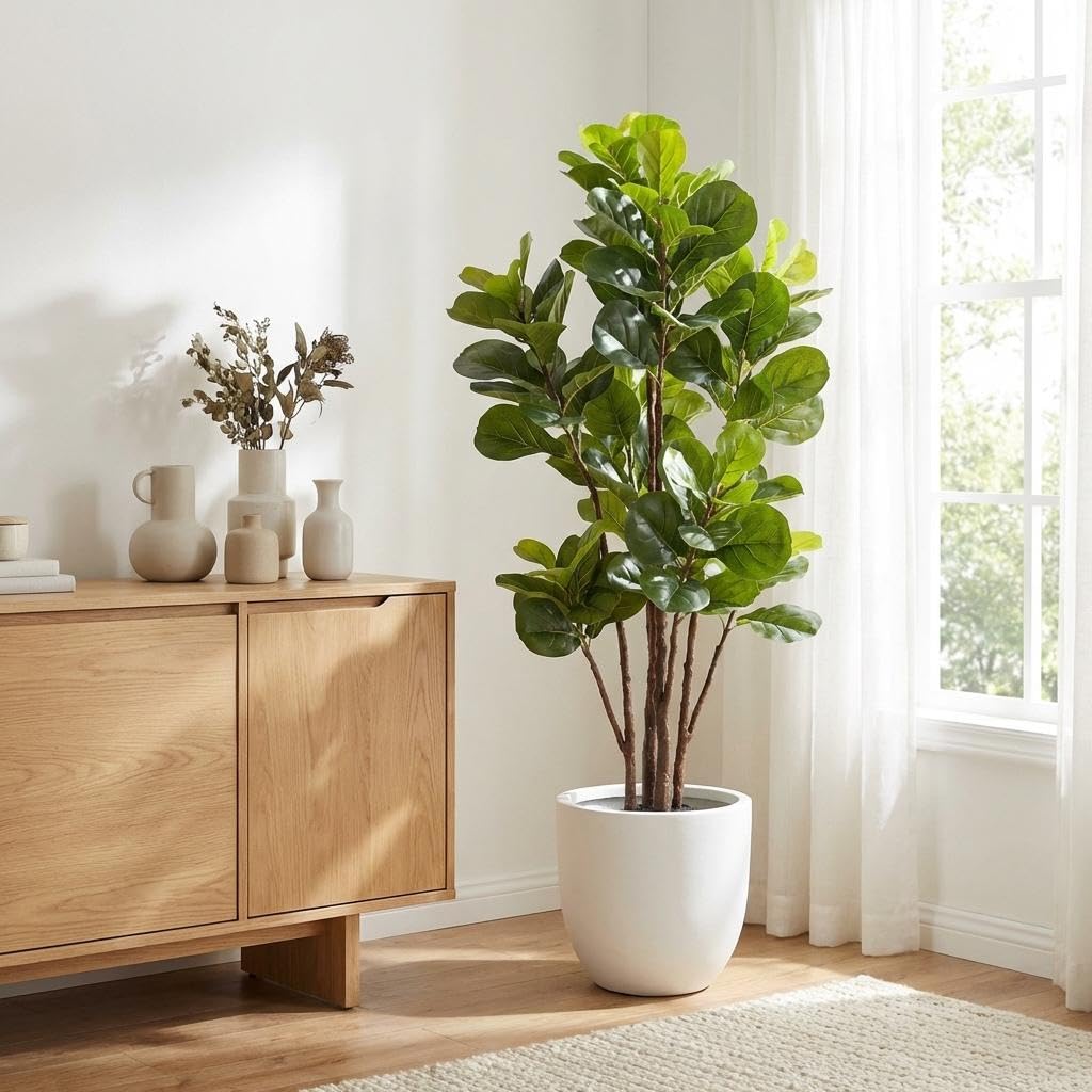 Fiddle Leaf Fig Tree Artificia - Ficus Lyrata Tree recension och pris