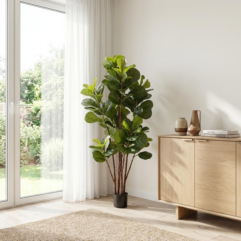 Fiddle Leaf Fig Tree Artificia - Ficus Lyrata Tree recension och pris