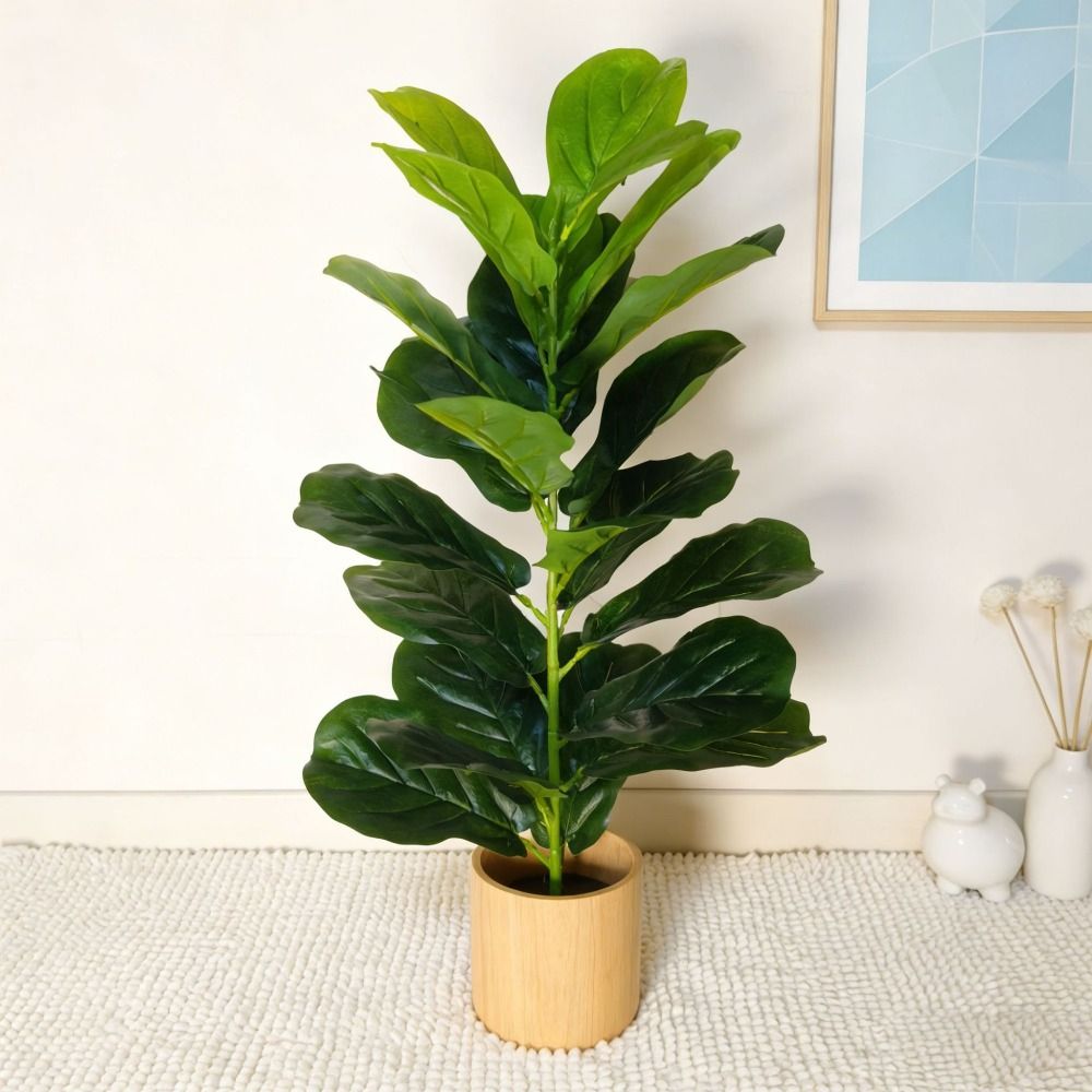 Green Plastic Artificial Ficus - Ficus Lyrata Tree recension och pris