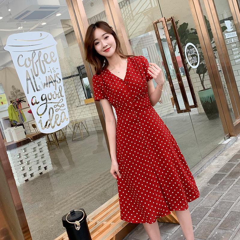 Chiffon Wrap Women Dresses Mid - Aglaonema Red recension och pris