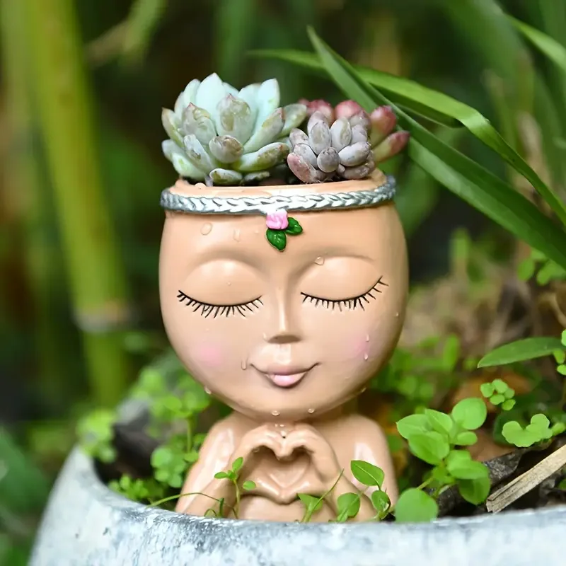 Heart‑Handed Girl Resin Succul - Echeveria Succulent recension och pris